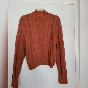 Orange Semi-scoop Sweater